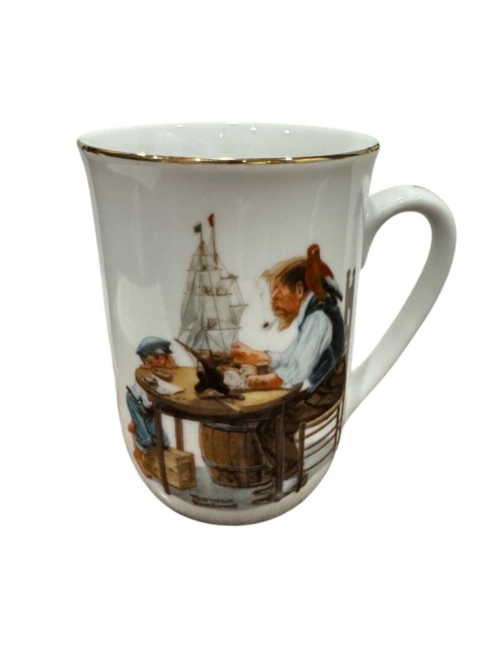 Vintage 1982 Norman Rockwell Museum Mug For A Good Boy Old Sea Captain Model Shi
